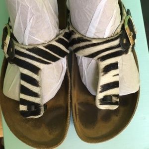 Sandals, Leather, Zebra Print